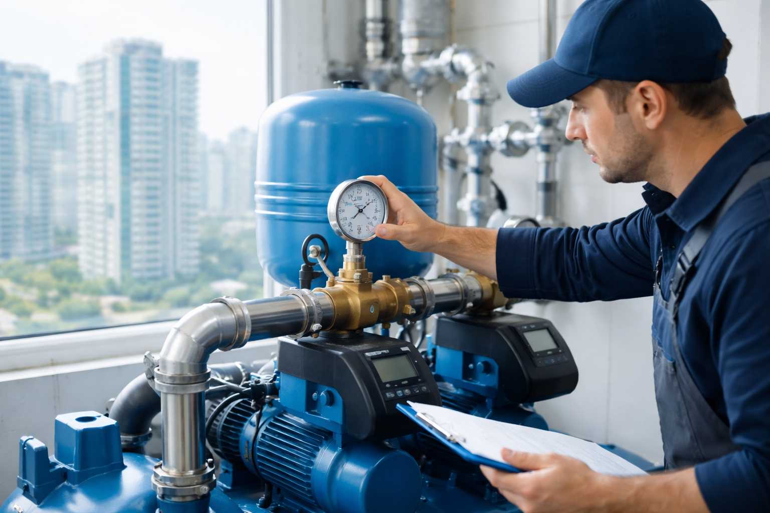 حل مشکل کاهش فشار آب در طبقات بالای ساختمان