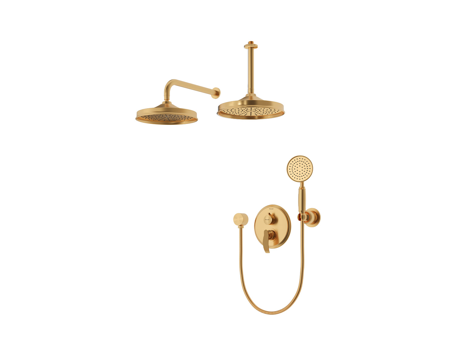 gloris shower concealed matte gold tip 4