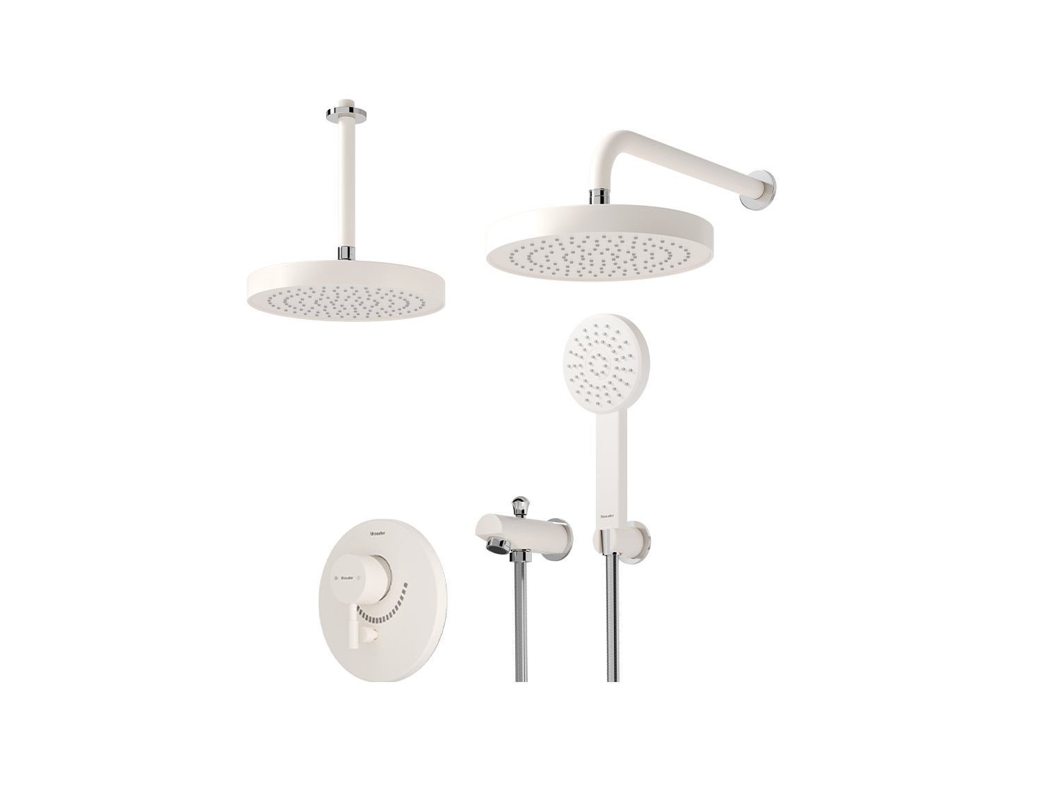 Marino shower Concealed Chrome Ivory Tip4