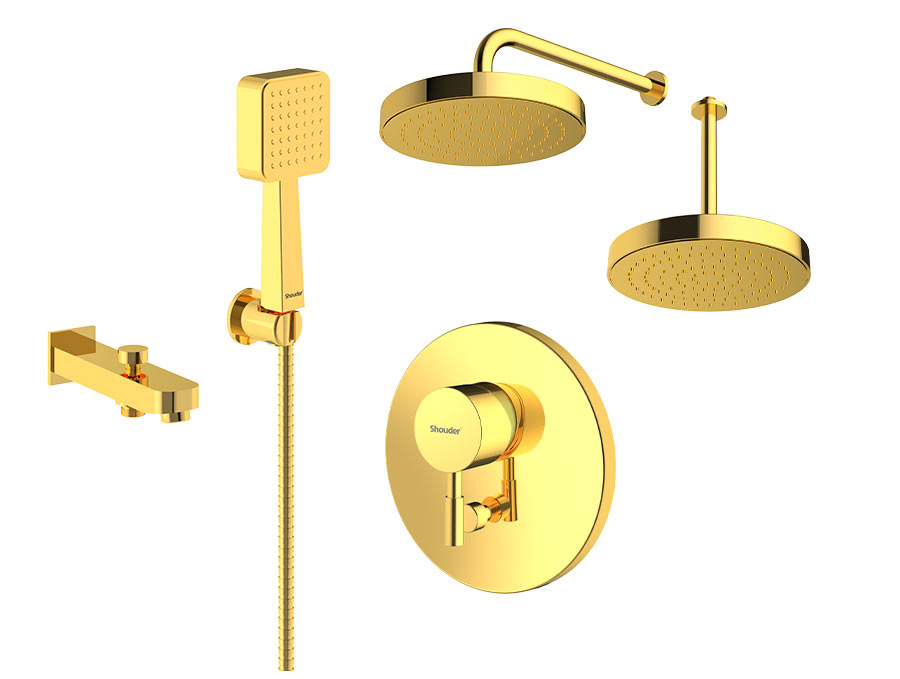 Marino shower  Concealed Gold Tip4-1