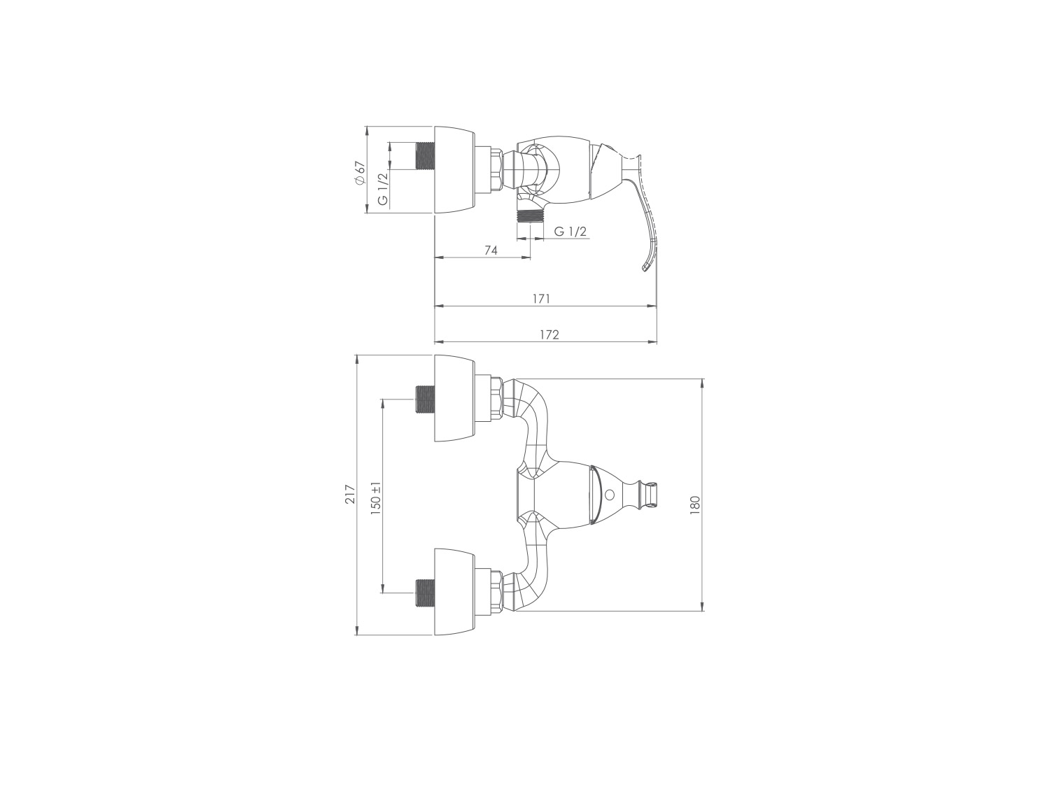 کلاسیک شیر توالت کروم-2