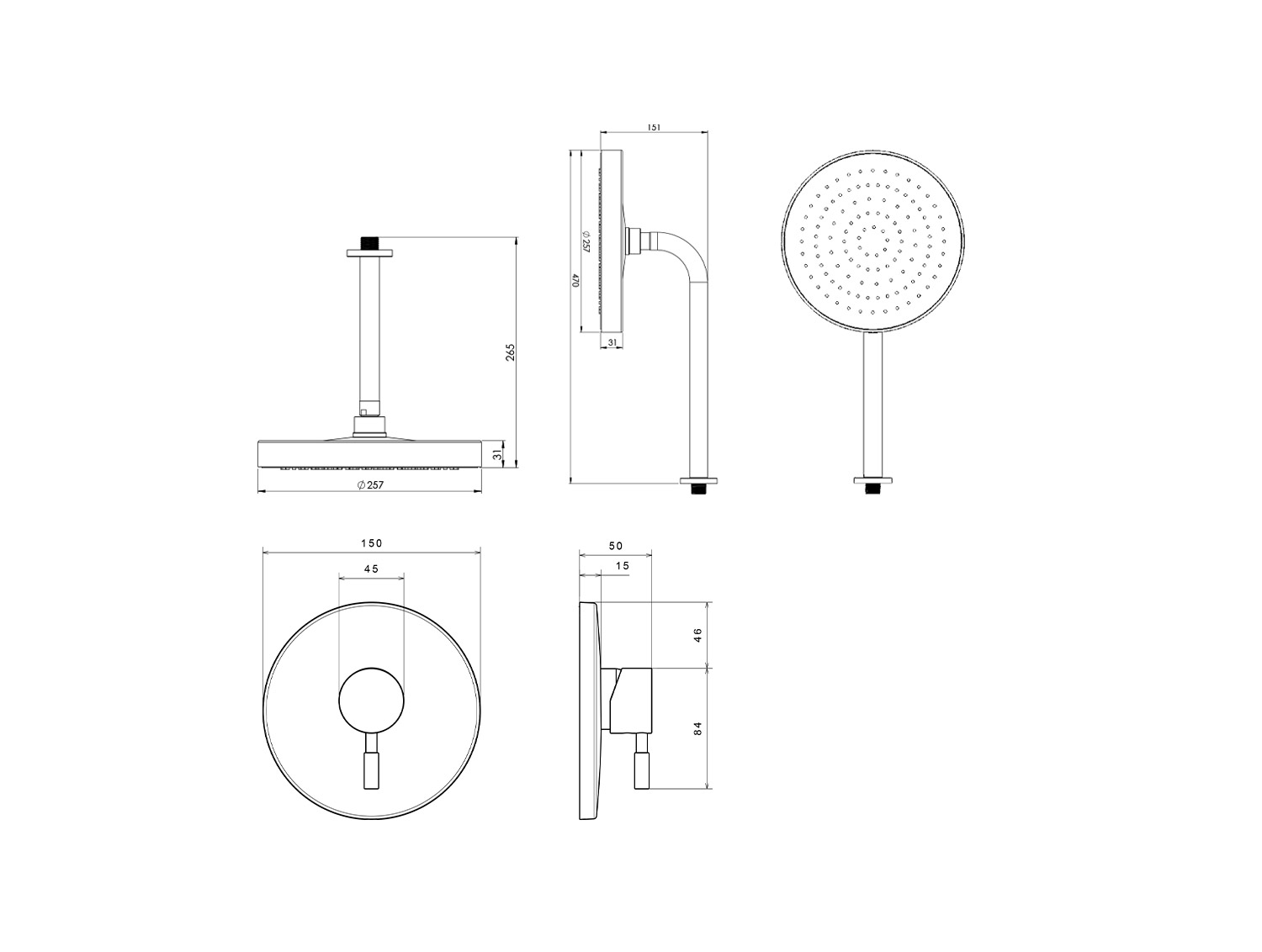 Marino shower  Concealed Gold Tip1-2