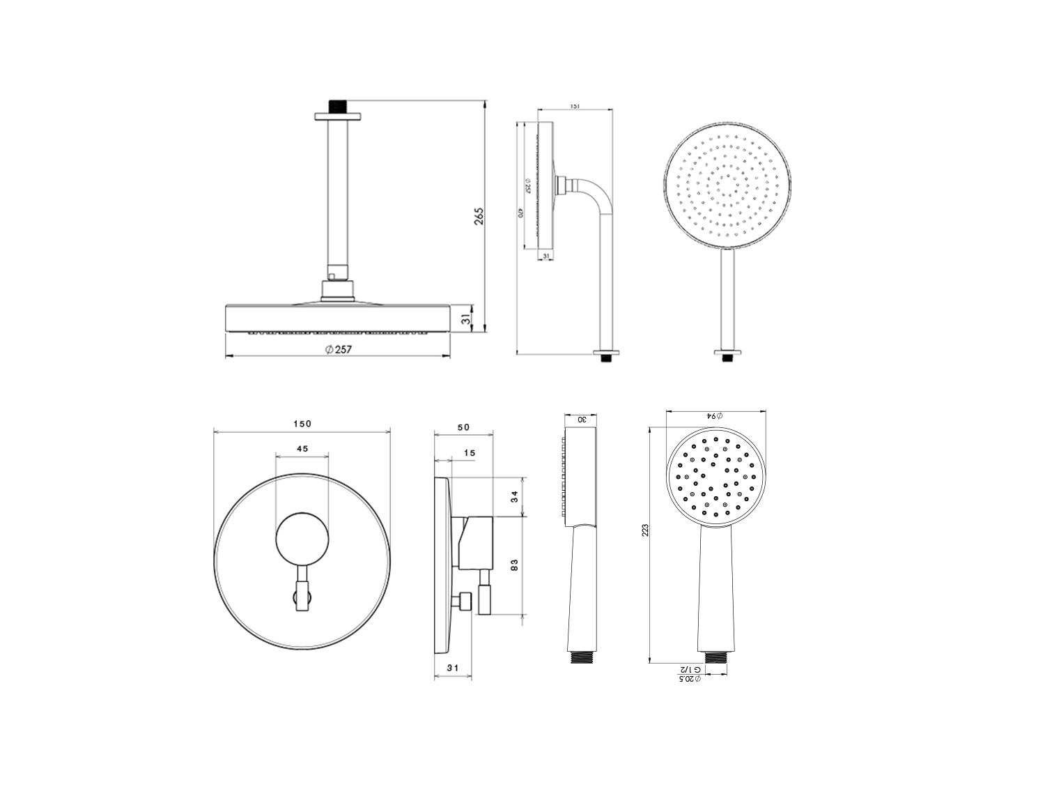 Marino shower  Concealed Chrome  Tip3-2