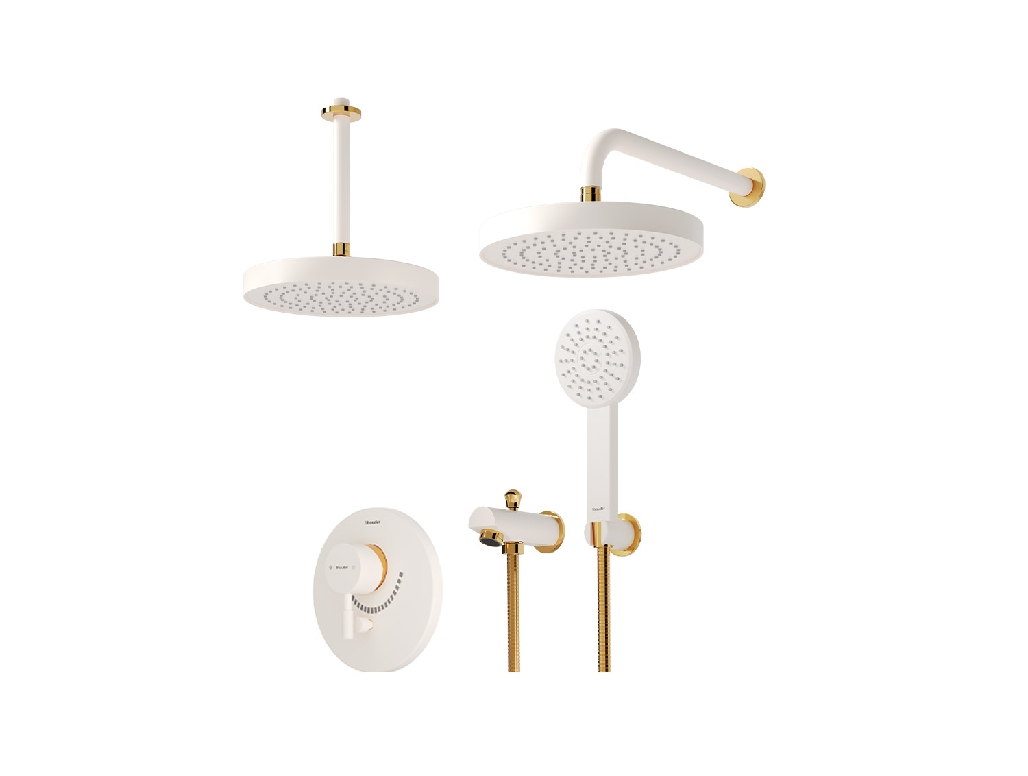 Marino shower Concealed Gold Ivory Tip4-1