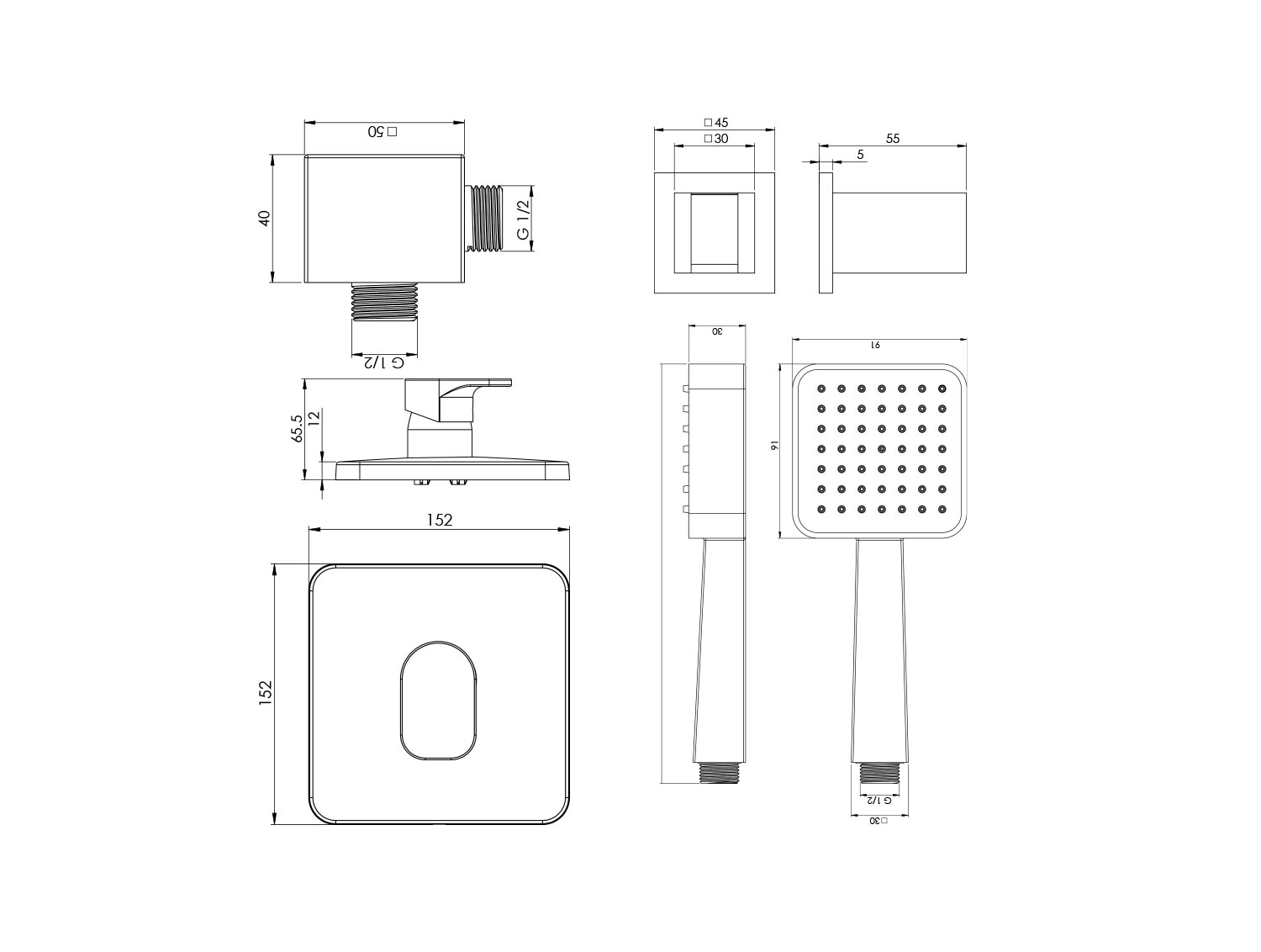 Tyne shower Concealed Chrome Tip2-2