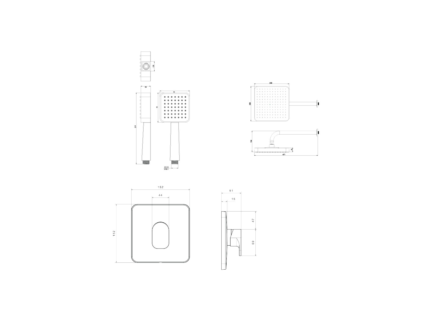 Tyne shower Concealed Black Tip3-2