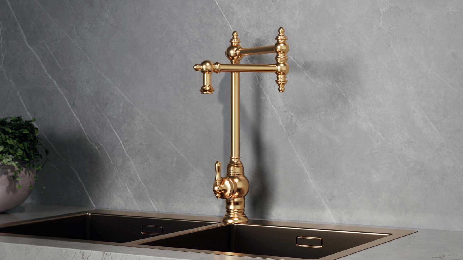 شیرآلات مشکی و طلایی