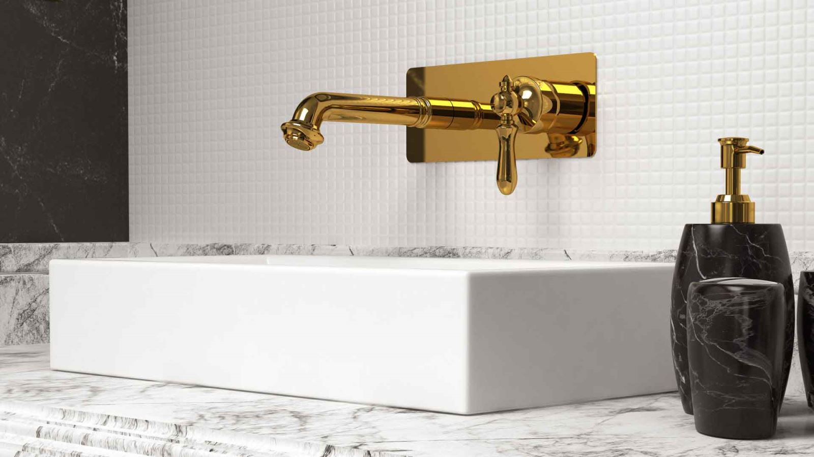 شیرآلات مشکی و طلایی